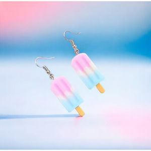 Lover Popsicle Earrings Statement Pink Blue Eras Tour Swiftie Gift in Box NEW